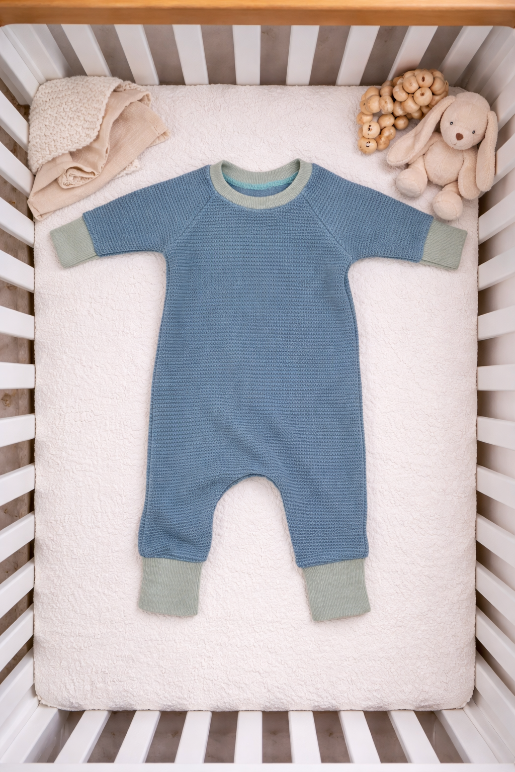 NB Combo blue snap one piece