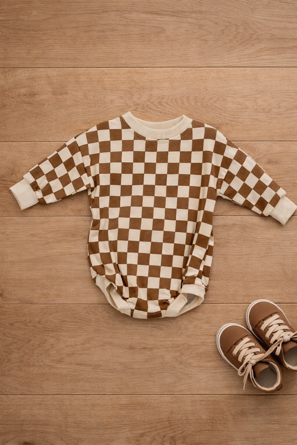 12-18 Brown Sweater Romper-Organic