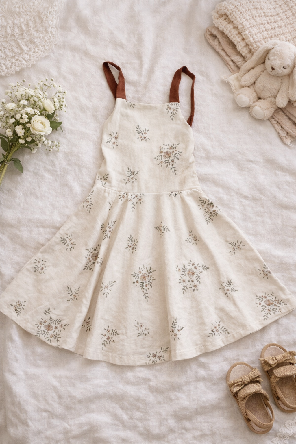 4T Organic twirl dress with tie back