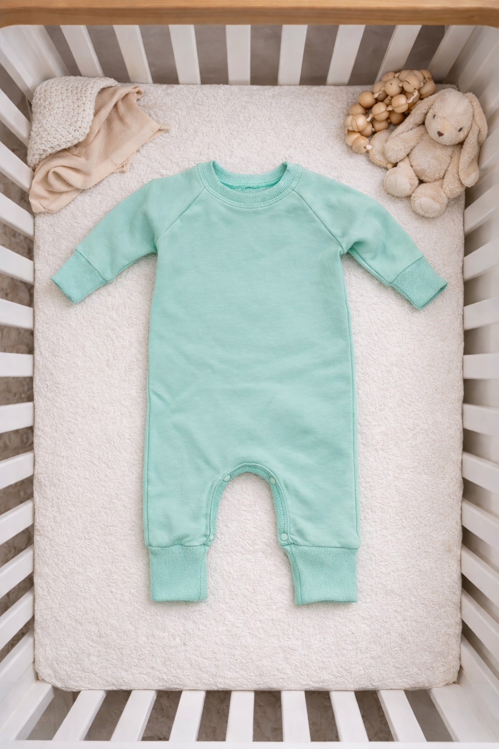 9-12 Sea foam cozy onesie