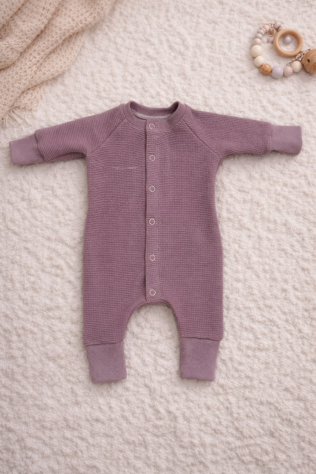 Lavender Snap Raglan Romper