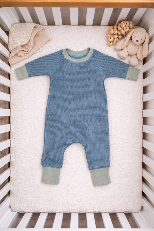 NB Combo blue snap one piece