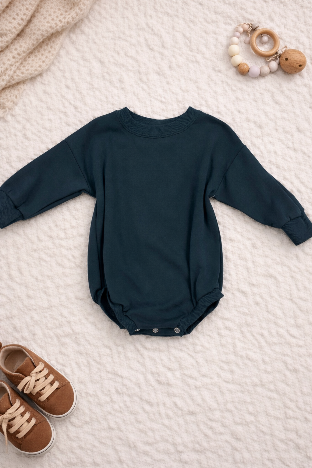 Navy sweatshirt romper