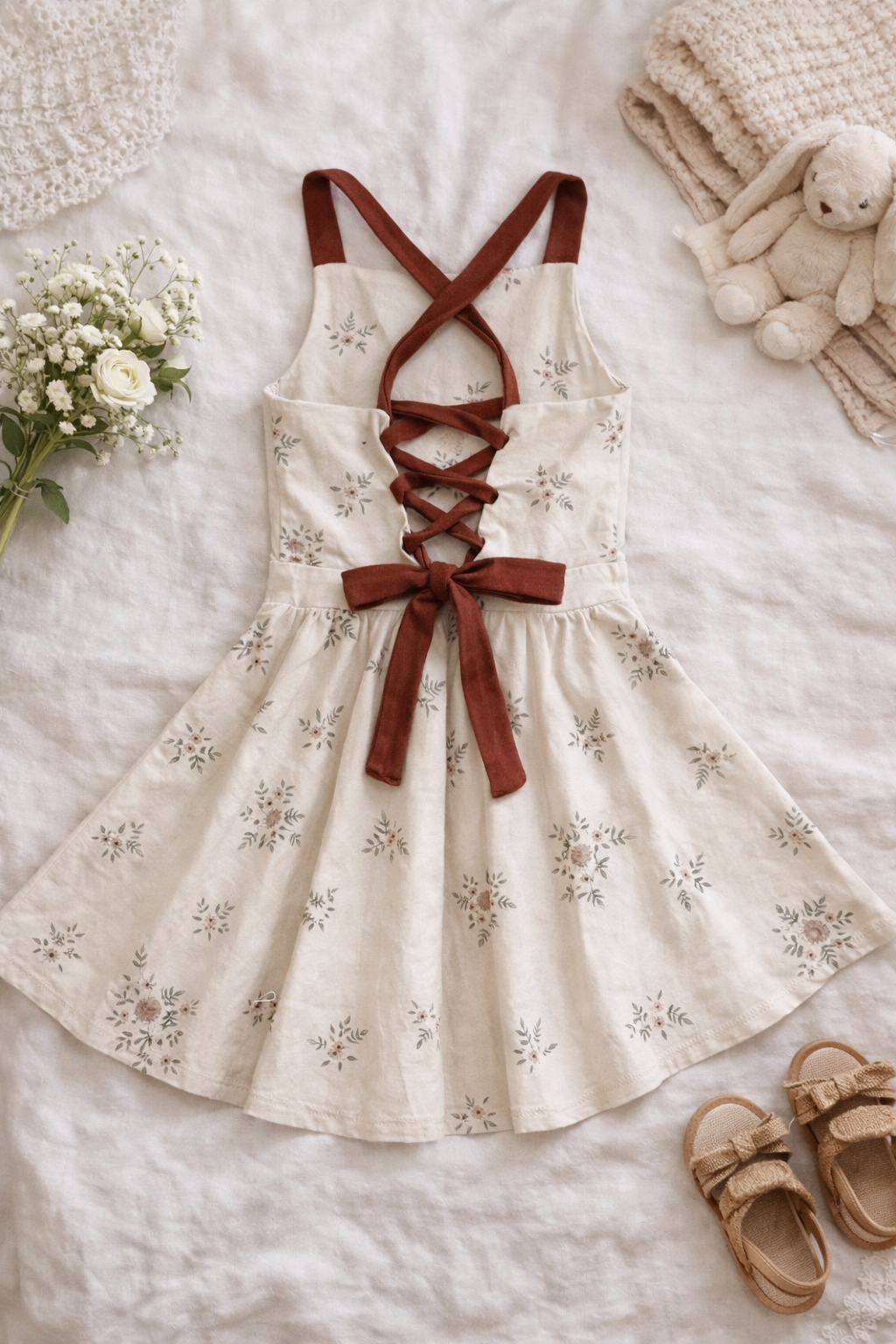 4T Organic twirl dress with tie back