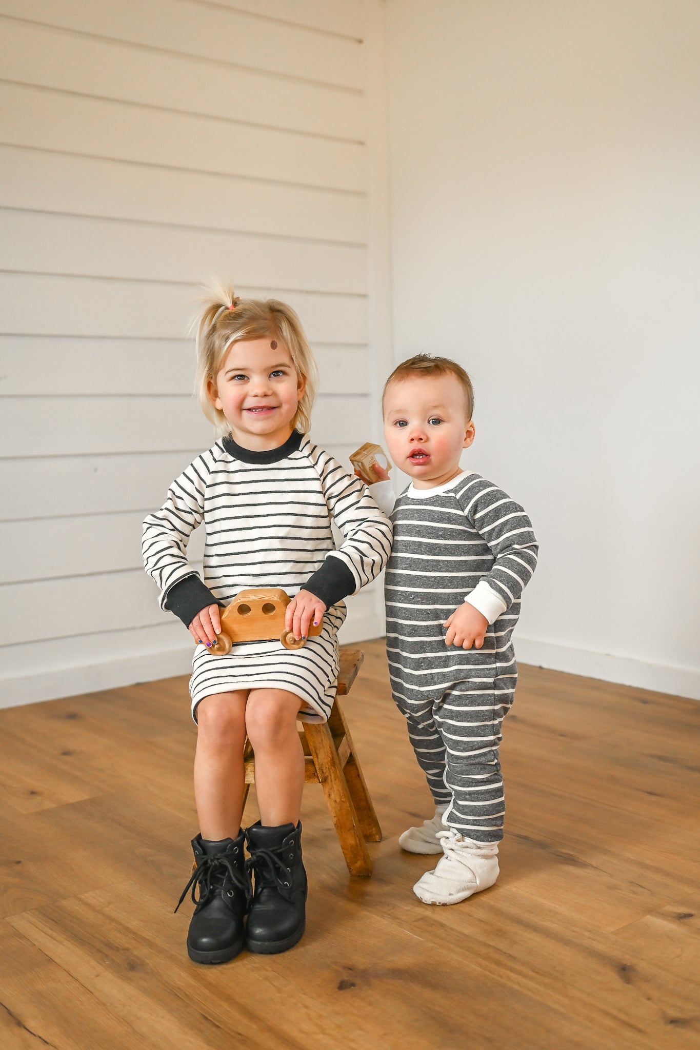 Gray & White Cozy Onesie