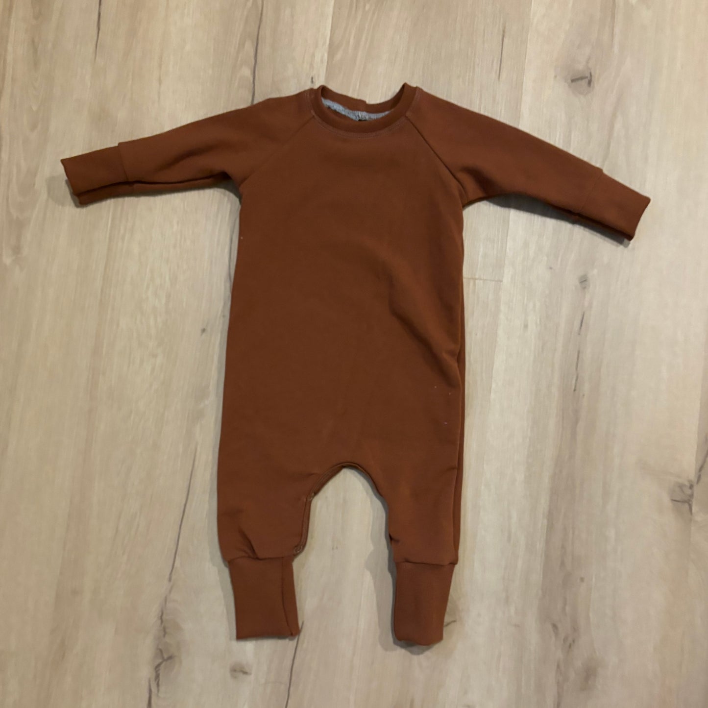 Brown snap one piece