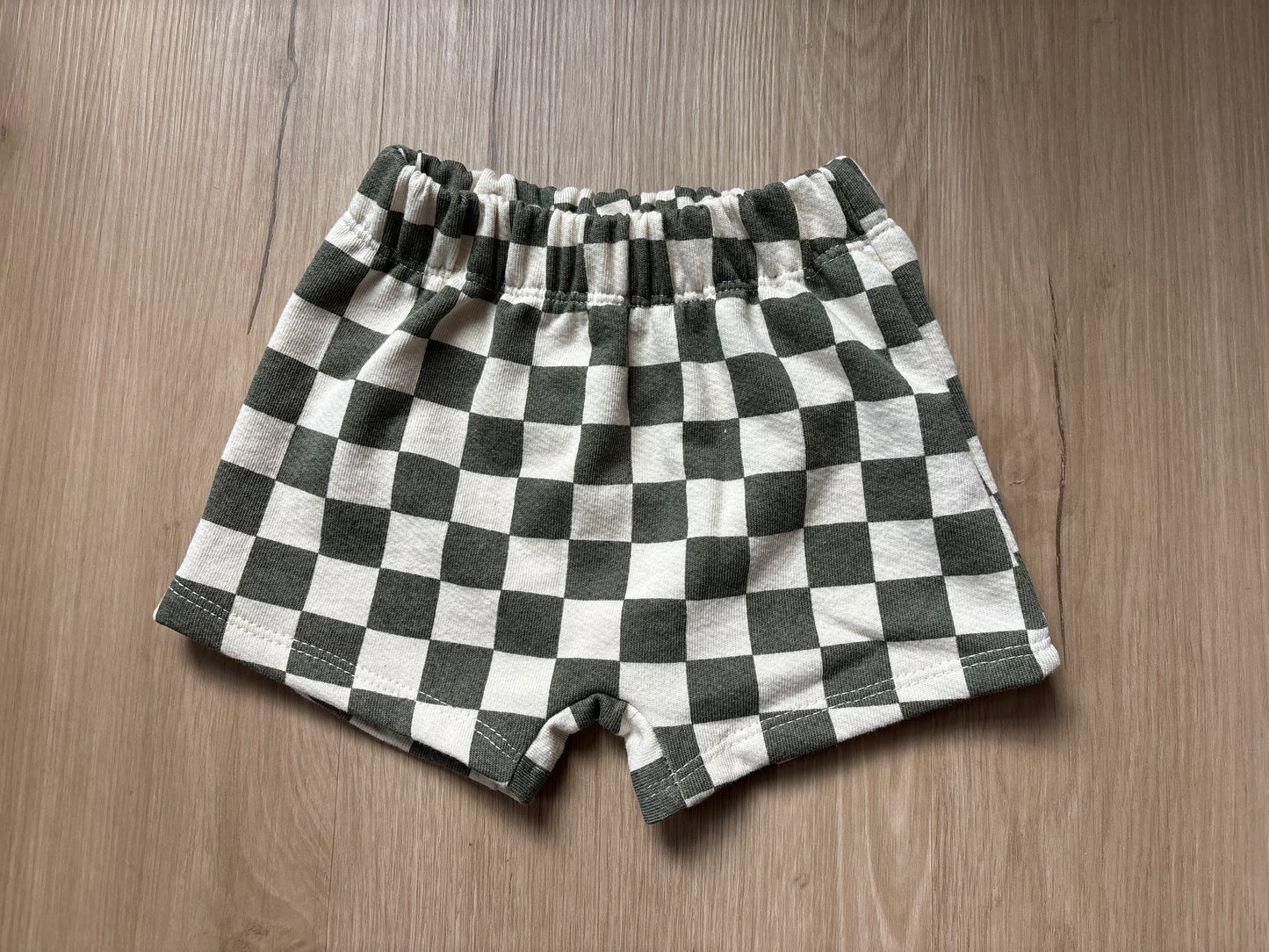 Organic Olive Check Shorts & Tank