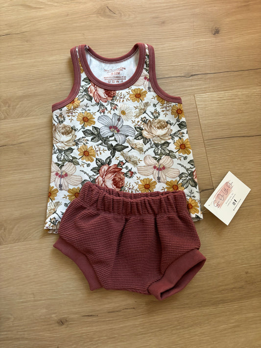 Floral tank & shorties set