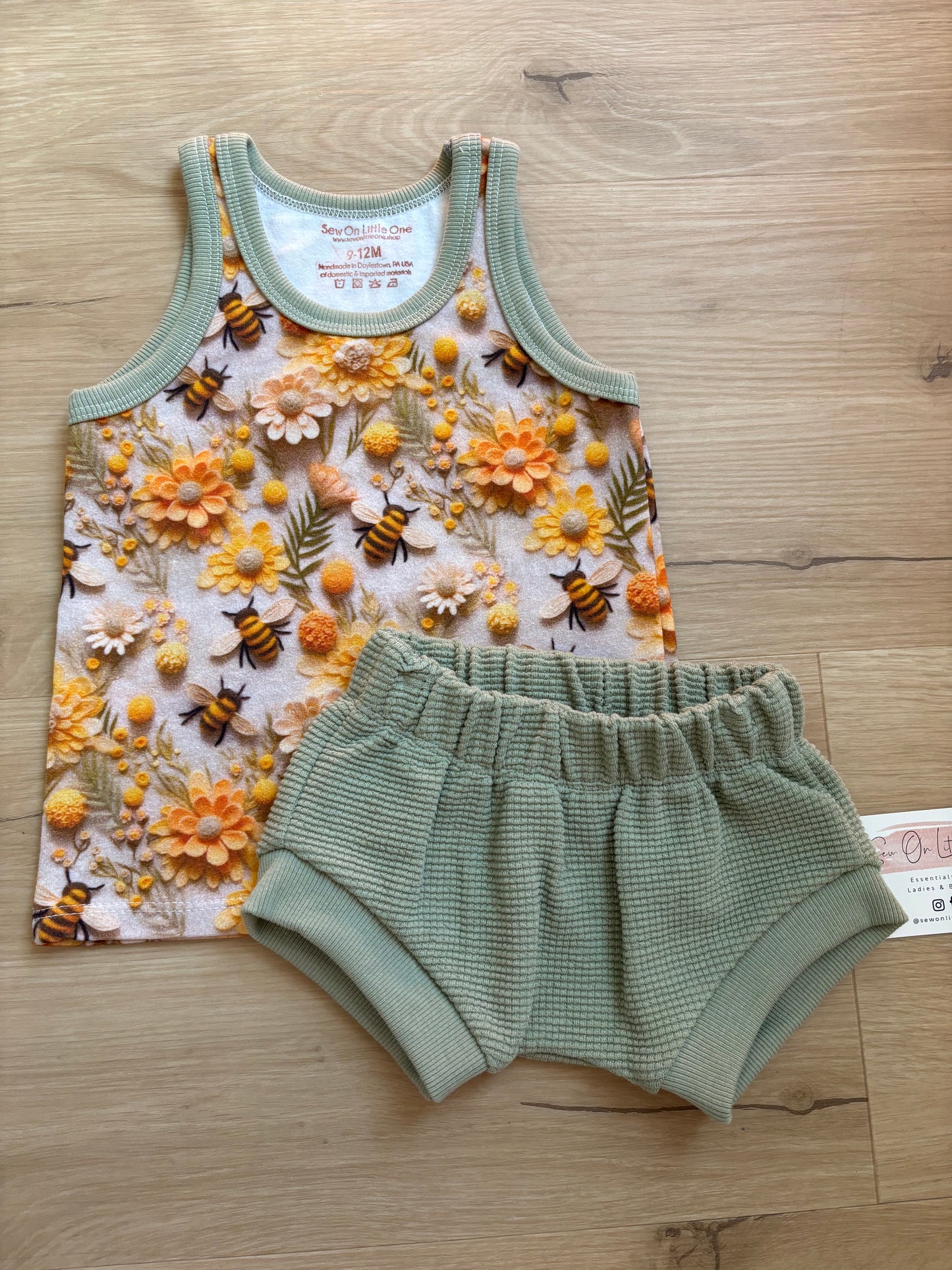 Bee tank & shorties set