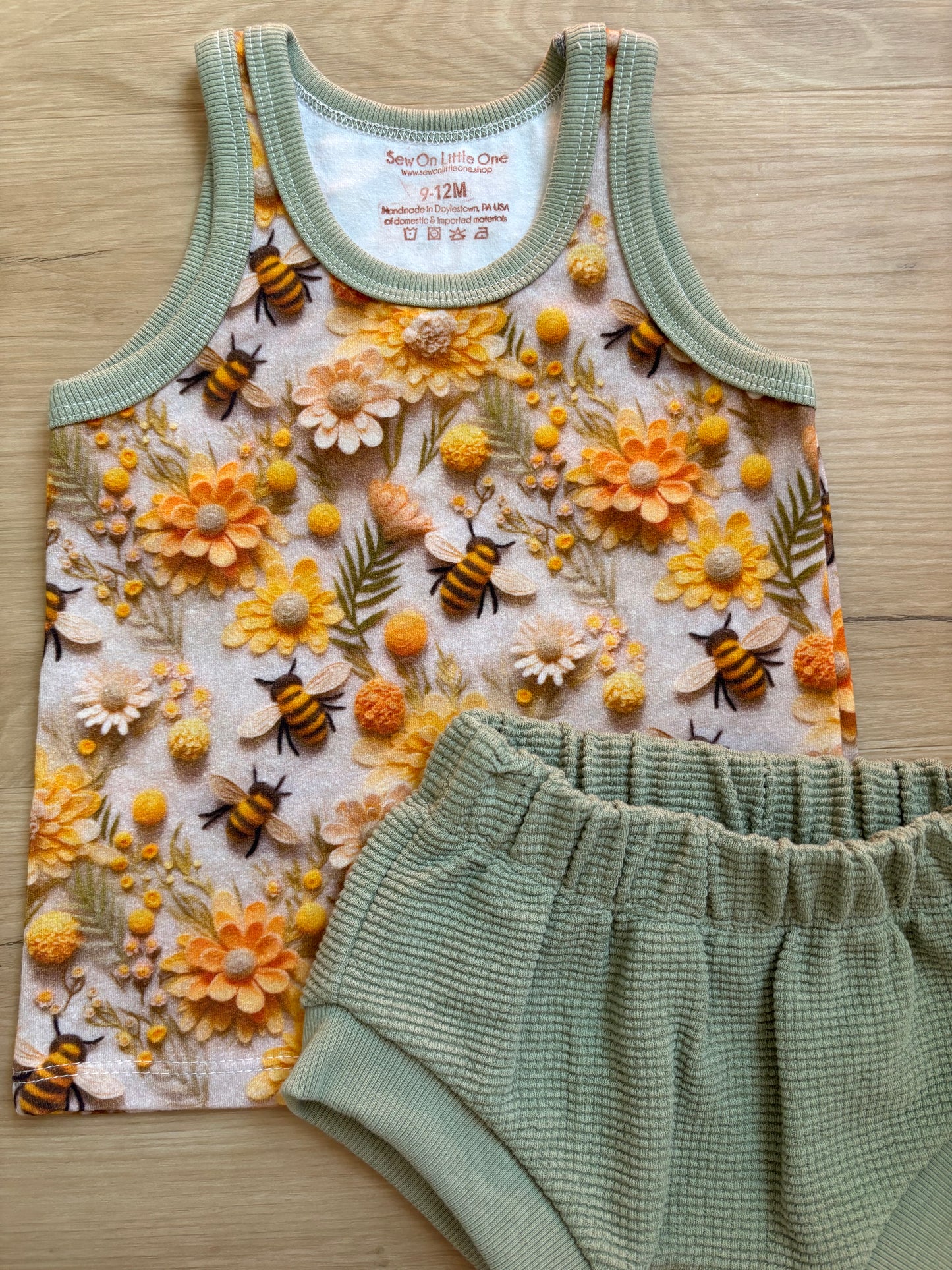 Bee tank & shorties set